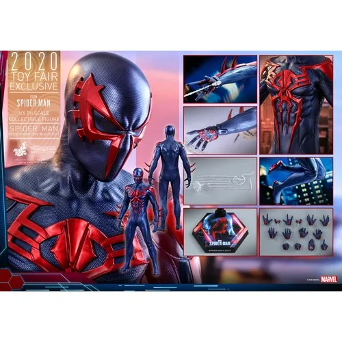 1:6 Marvel : Spider Man Video Game 2018 - Spider Man 2099 Black Suit Figure VGM42 Hot Toys 2020 Toy Fair Exclusive