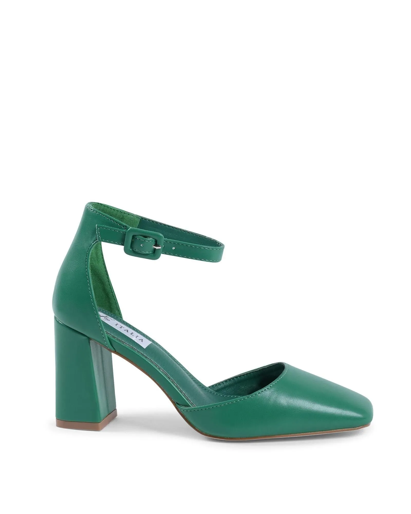 19V69 Italia Ankle Strap Square Toe Heels Green