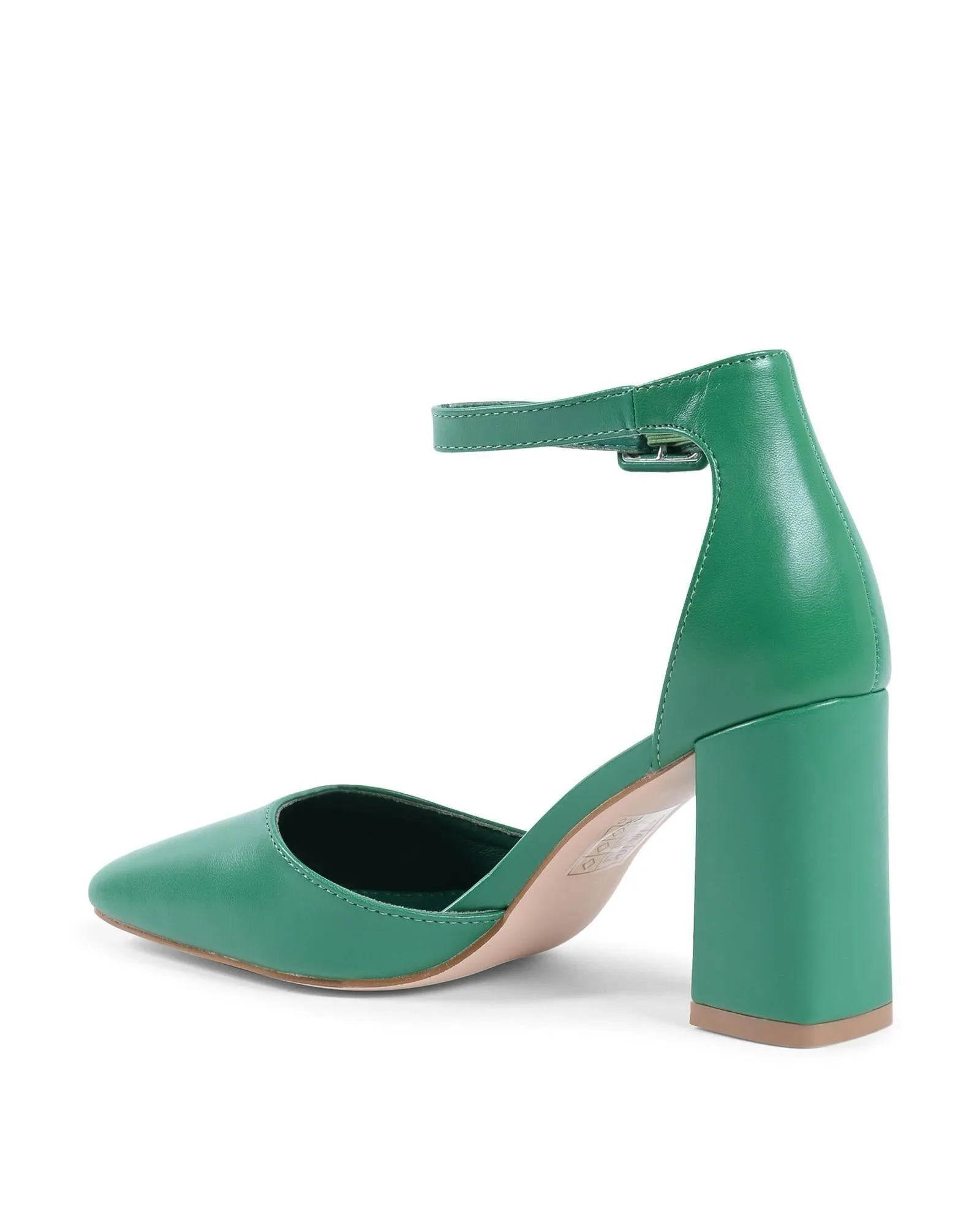 19V69 Italia Ankle Strap Square Toe Heels Green