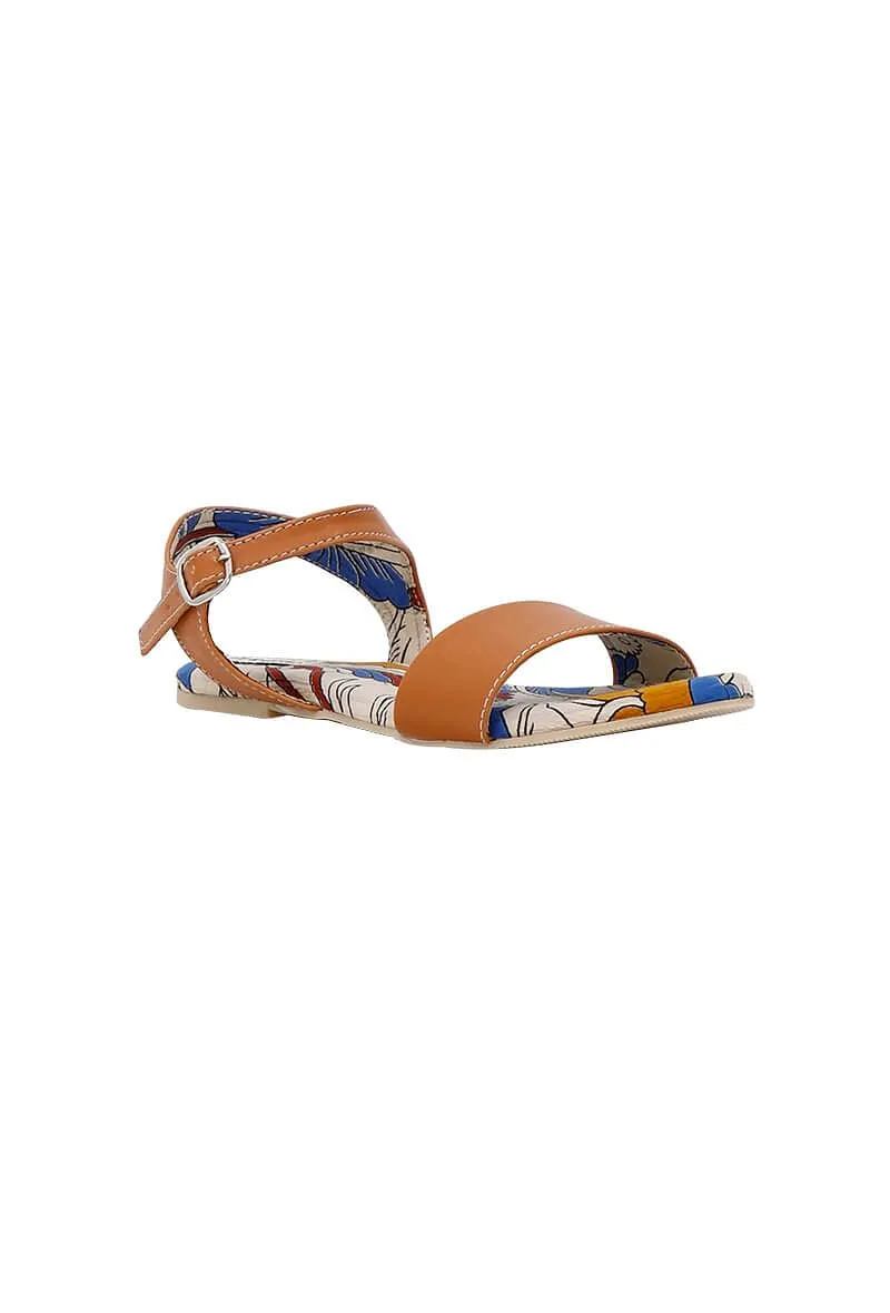 Aayushi Orange kalamkari Sole Sandals