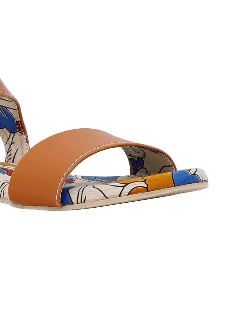 Aayushi Orange kalamkari Sole Sandals