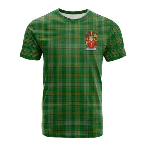 Adams Irish Clan Tartan Cotton T-shirt with Coat of Arms