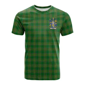 Agar Irish Clan Tartan Cotton T-shirt with Coat of Arms