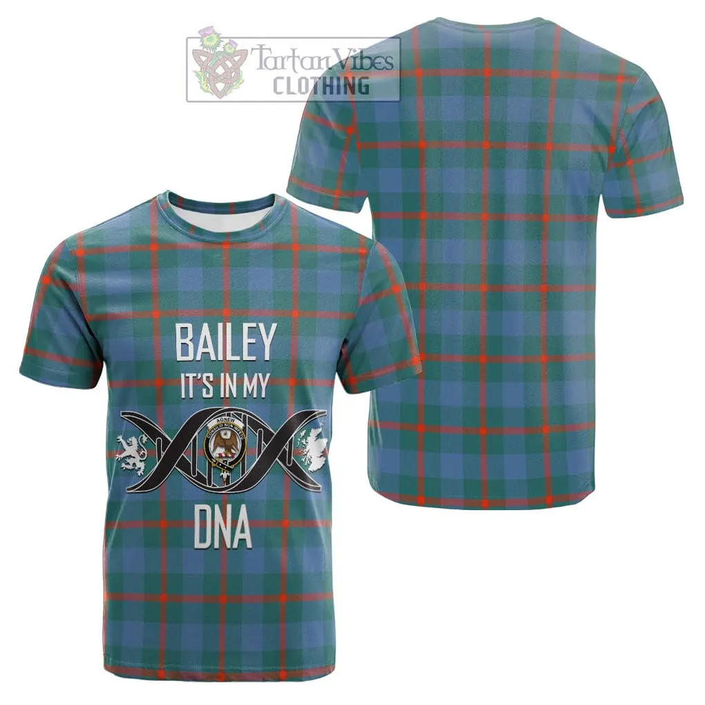 Agnew Ancient Tartan Cotton T-shirt with Family Crest DNA In Me Style