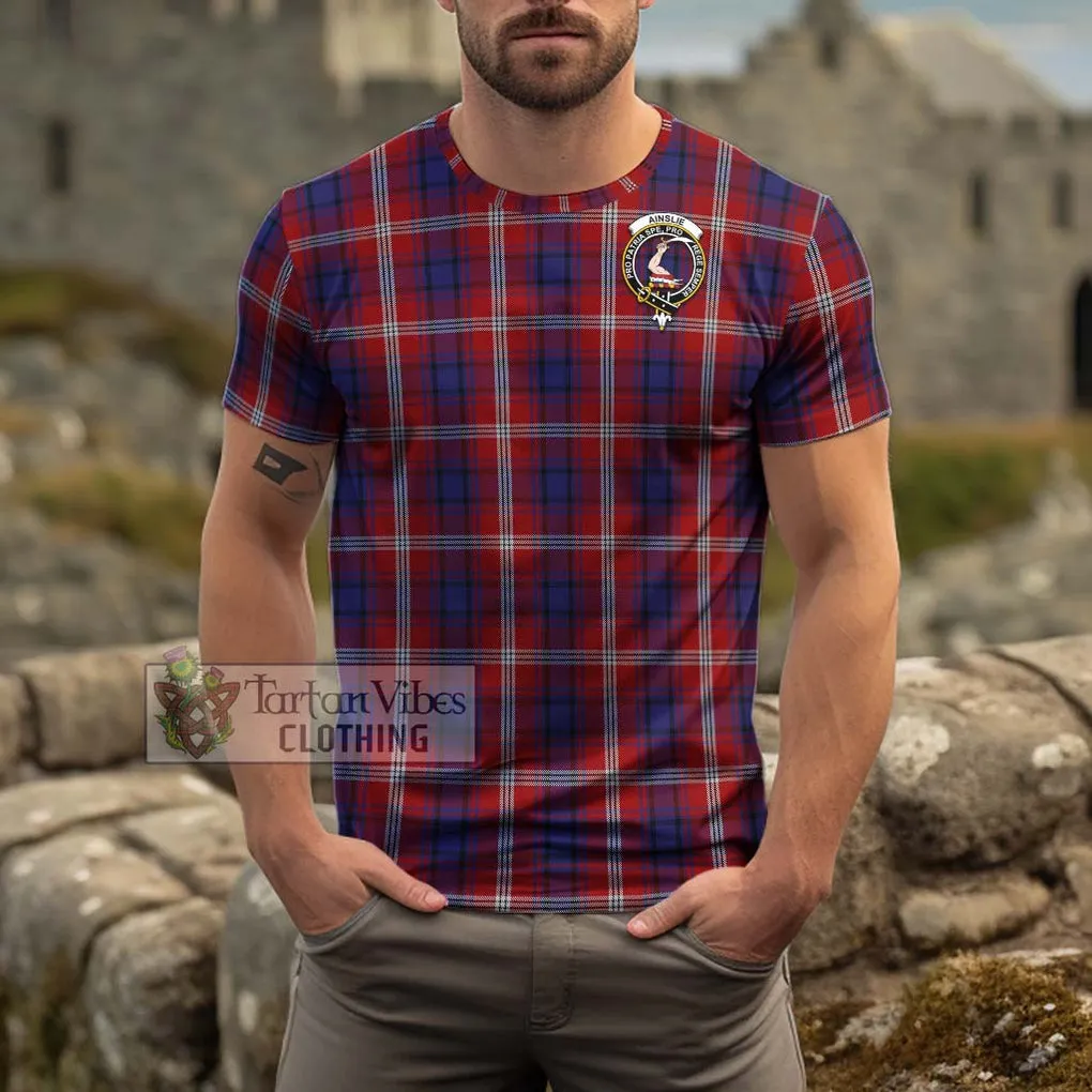 Ainslie Tartan Cotton T-Shirt with Family Crest