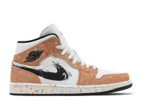 Air Jordan 1 Mid SE ‘Brushstroke Paint Splatter’ Revered Footwear