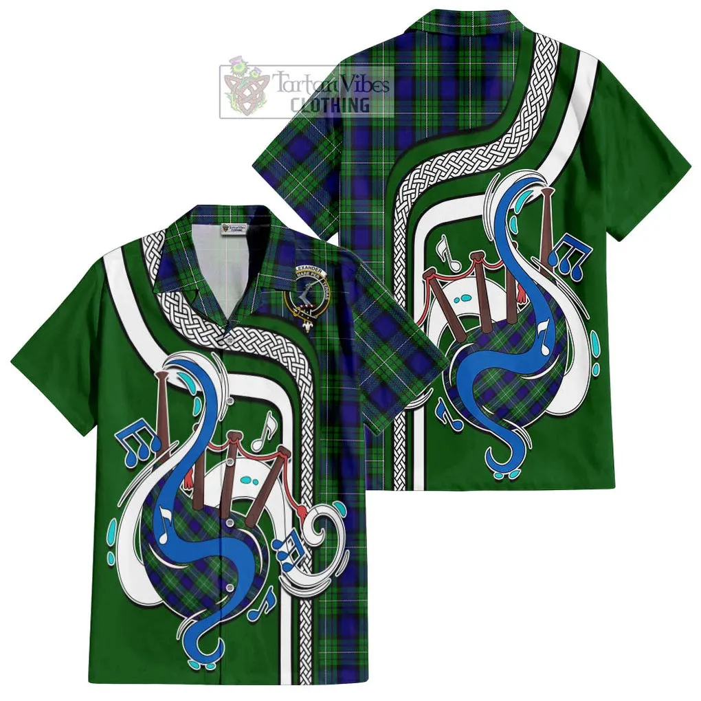 Alexander Tartan Short Sleeve Button Shirt with Epic Bagpipe Style