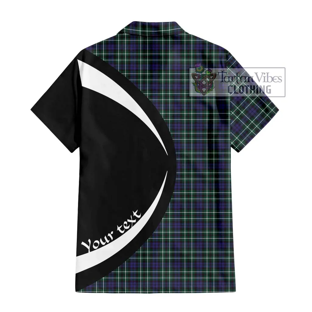 Allardice Tartan Short Sleeve Button Up with Family Crest Circle Style