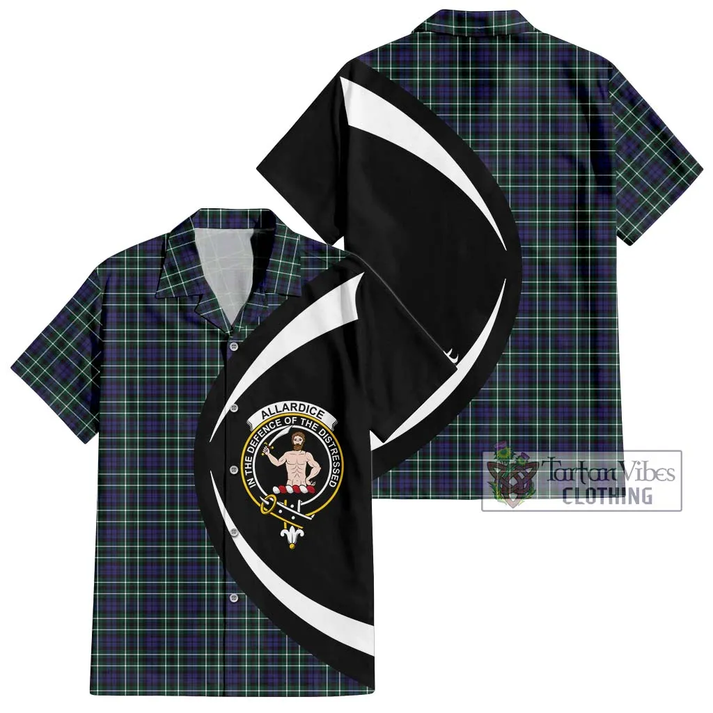 Allardice Tartan Short Sleeve Button Up with Family Crest Circle Style