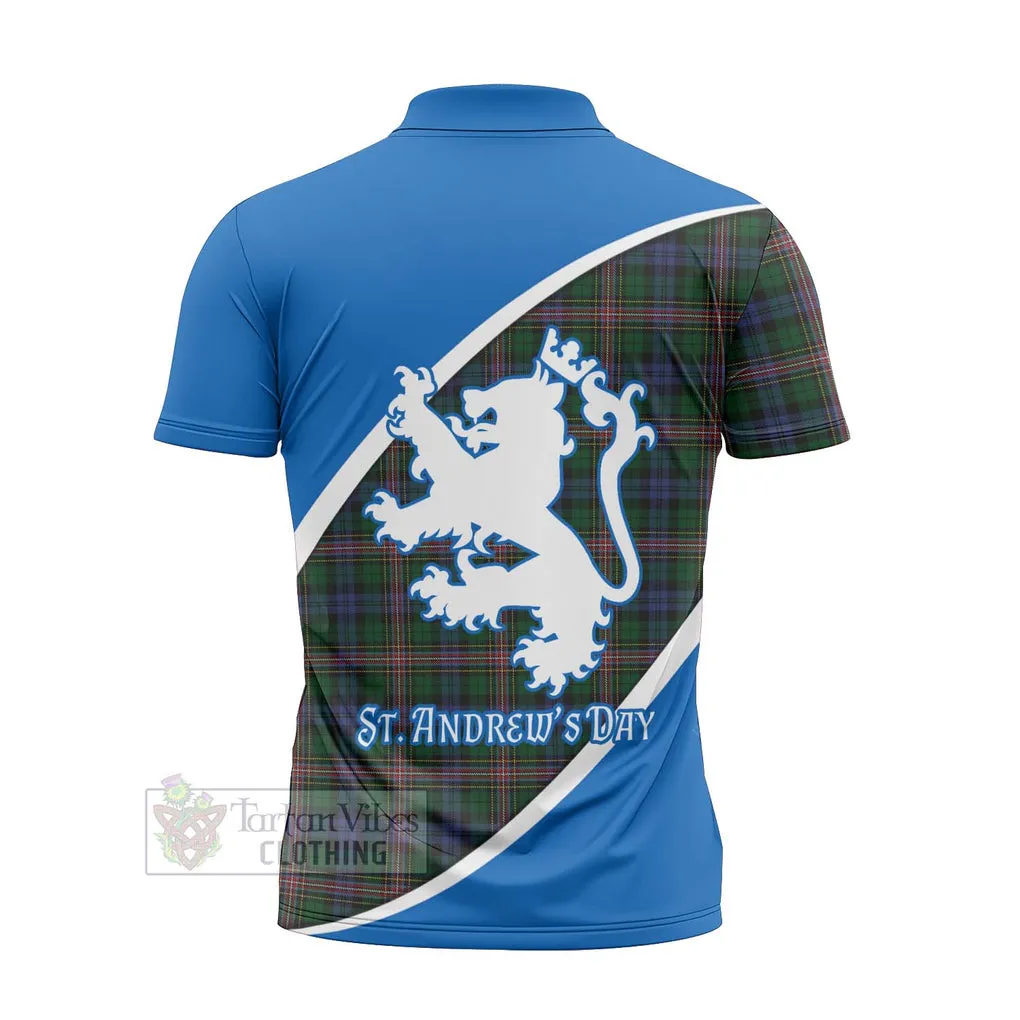 Allison Family Crest Tartan Zipper Polo Shirt Celebrate Saint Andrew's Day in Style