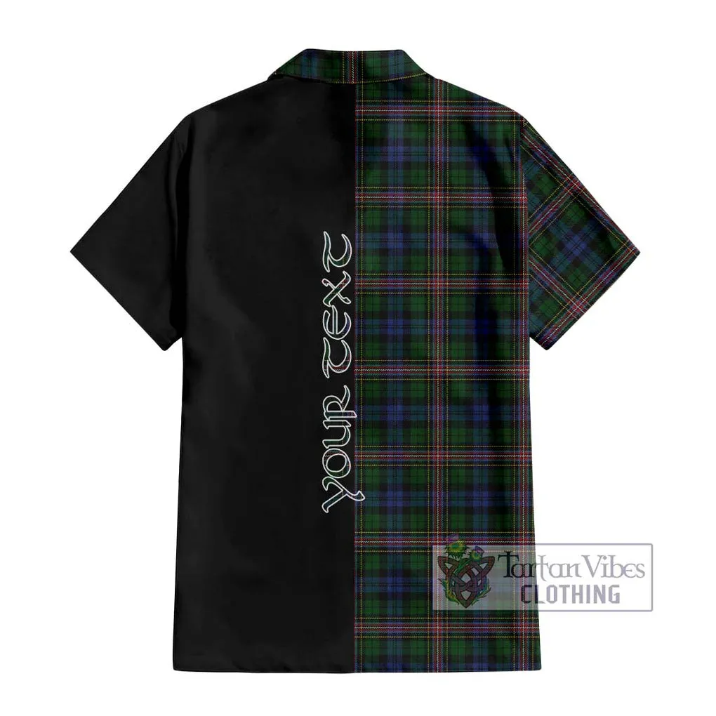 Allison Tartan Short Sleeve Button Shirt with Family Crest and Half Of Me Style