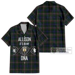 Allison Tartan Short Sleeve Button Shirt with Family Crest DNA In Me Style