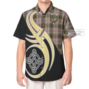 Anderson Dress Tartan Short Sleeve Button Shirt with Family Crest and Celtic Symbol Style