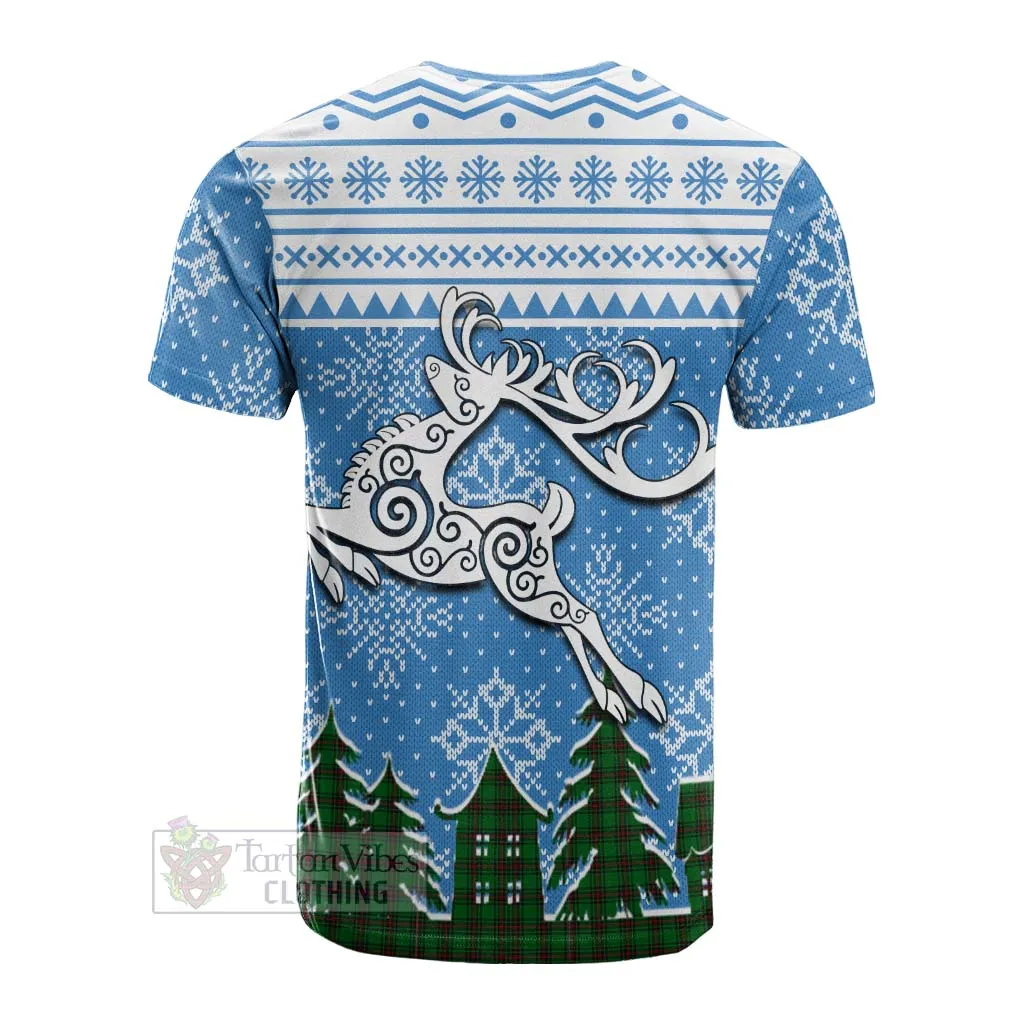 Anstruther Clan Christmas Cotton T-shirt Celtic Reindeer Style