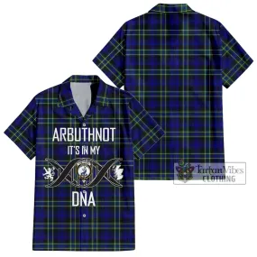 Arbuthnot Modern Tartan Short Sleeve Button Shirt with Family Crest DNA In Me Style