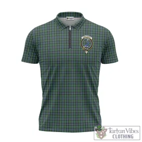 Arbuthnot Tartan Zipper Polo Shirt with Family Crest