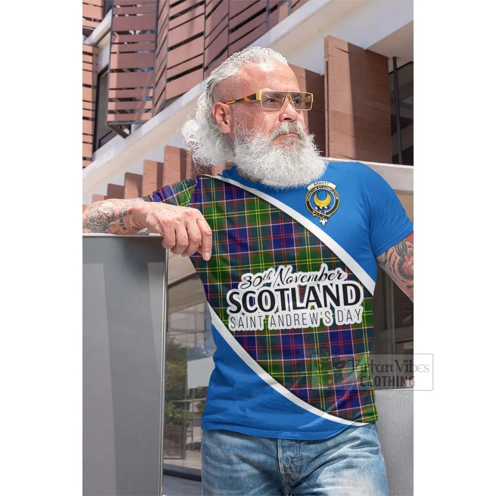 Arnott Family Crest Tartan Cotton T-shirt Celebrate Saint Andrew's Day in Style