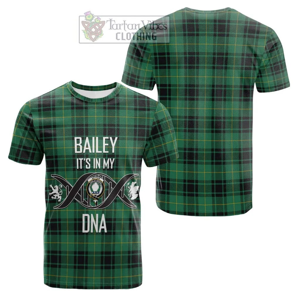 Arthur Ancient Tartan Cotton T-shirt with Family Crest DNA In Me Style