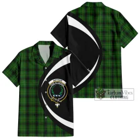 Arthur Highland Tartan Short Sleeve Button Up with Family Crest Circle Style