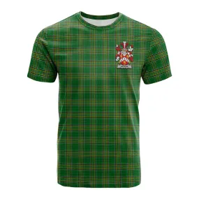 Arthur Irish Clan Tartan Cotton T-shirt with Coat of Arms