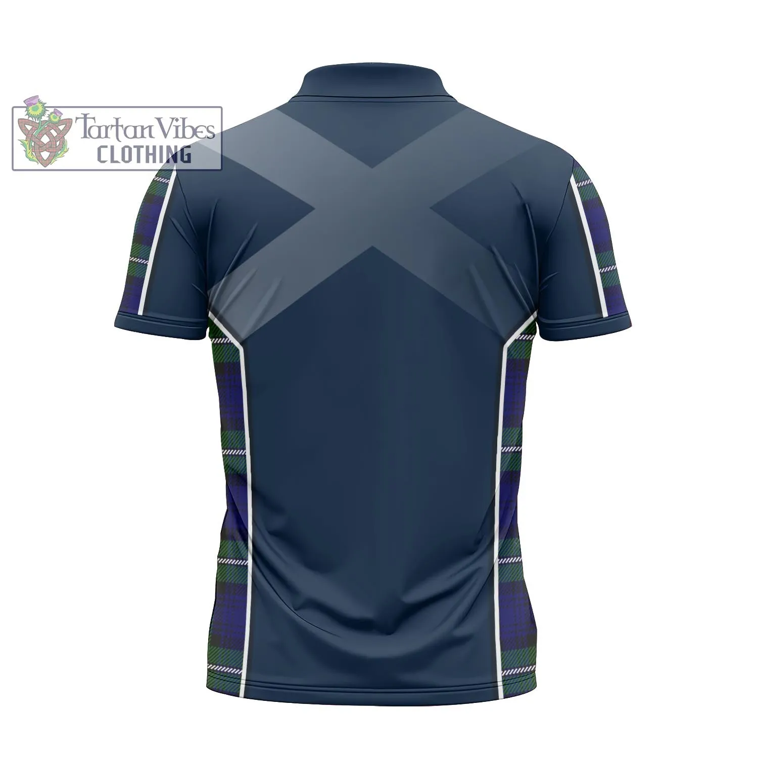 Bannerman Tartan Zipper Polo Shirt with Family Crest and Scottish Thistle Vibes Sport Style