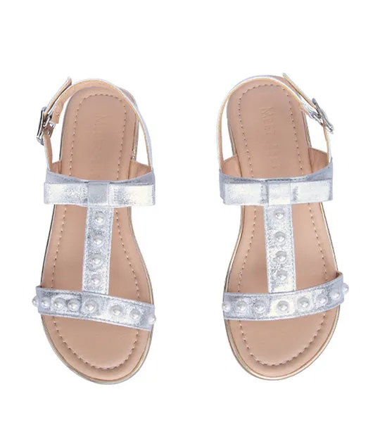 Barbara Kids Sandals for Girls - Silver