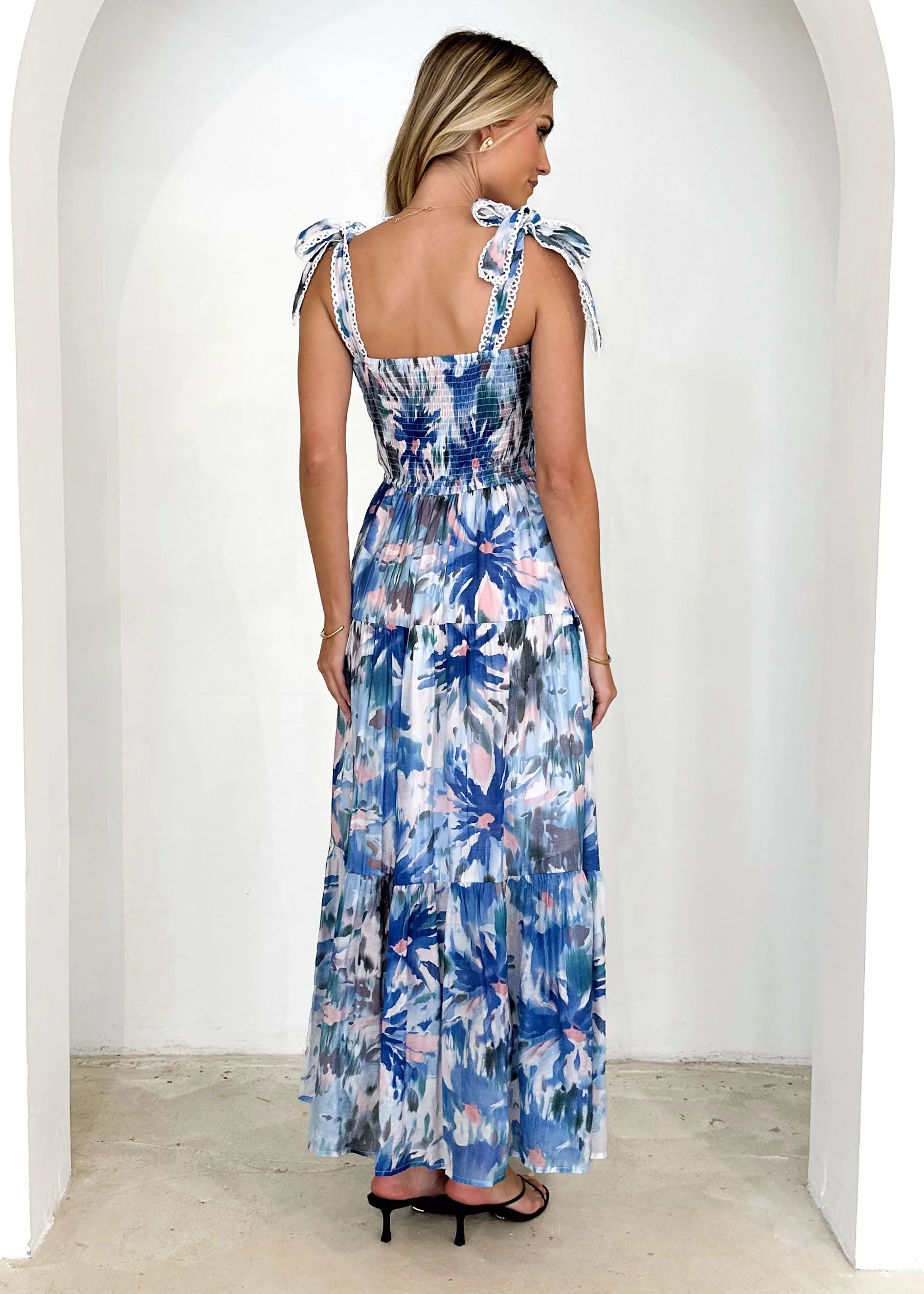 Beatrice Maxi Dress - Blue Floral