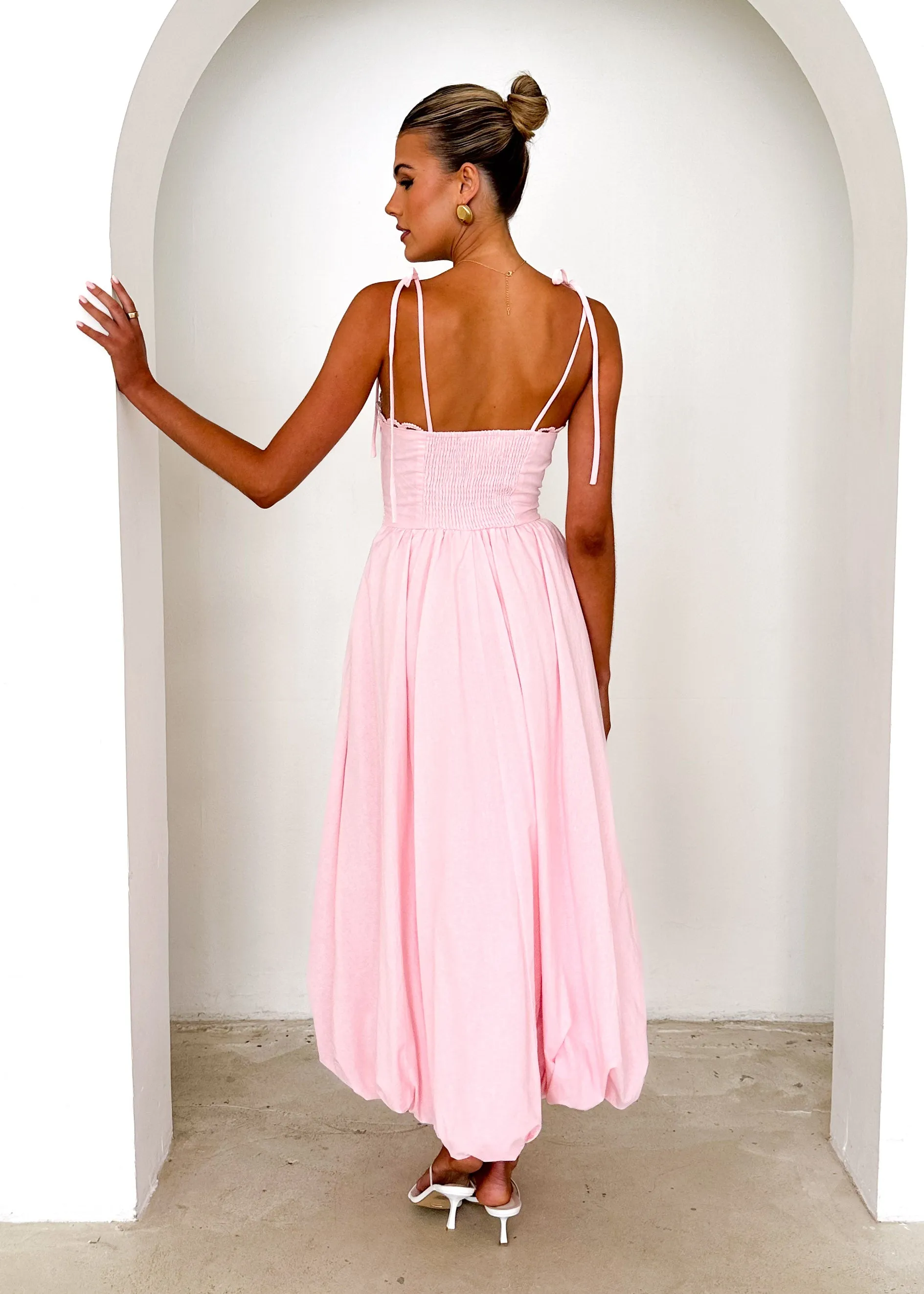 Bec Bubble Midi Dress - Blush