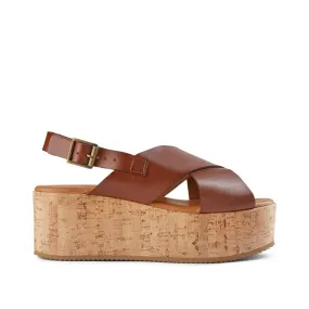 Begonia Cross Sandals Leather - TAN