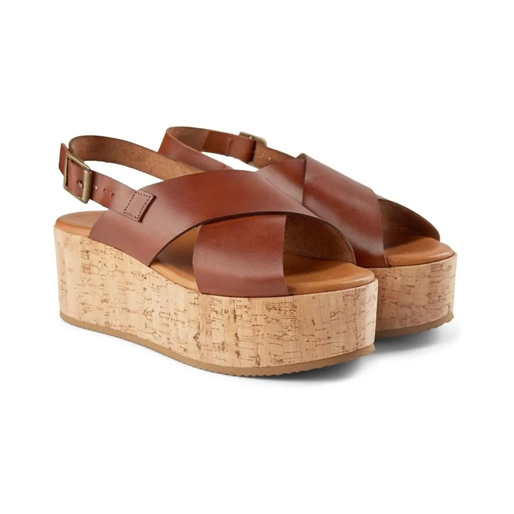 Begonia Cross Sandals Leather - TAN