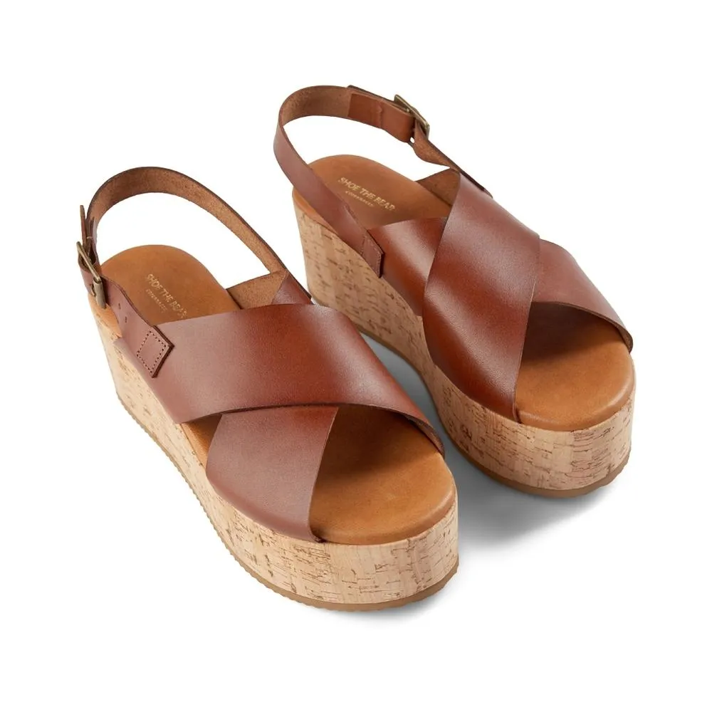 Begonia Cross Sandals Leather - TAN