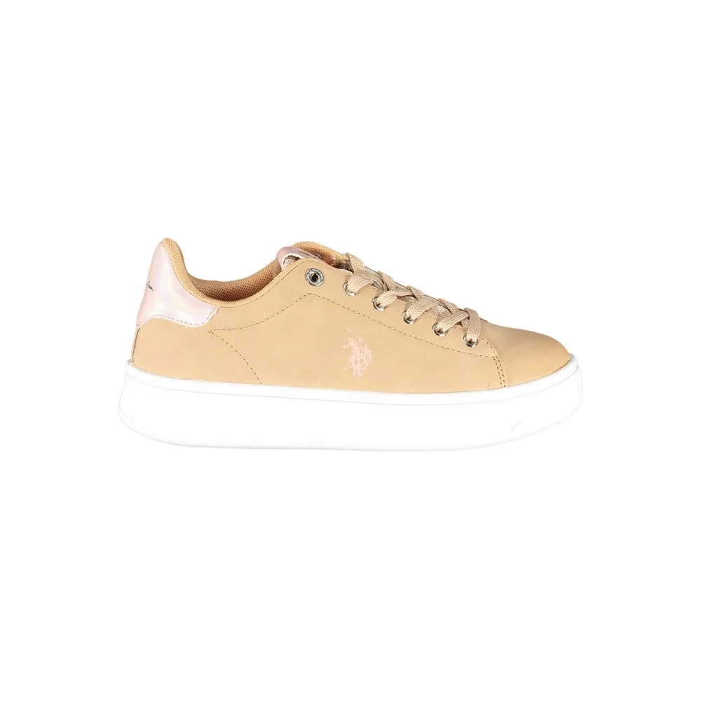 Beige Polyester Women Sneaker