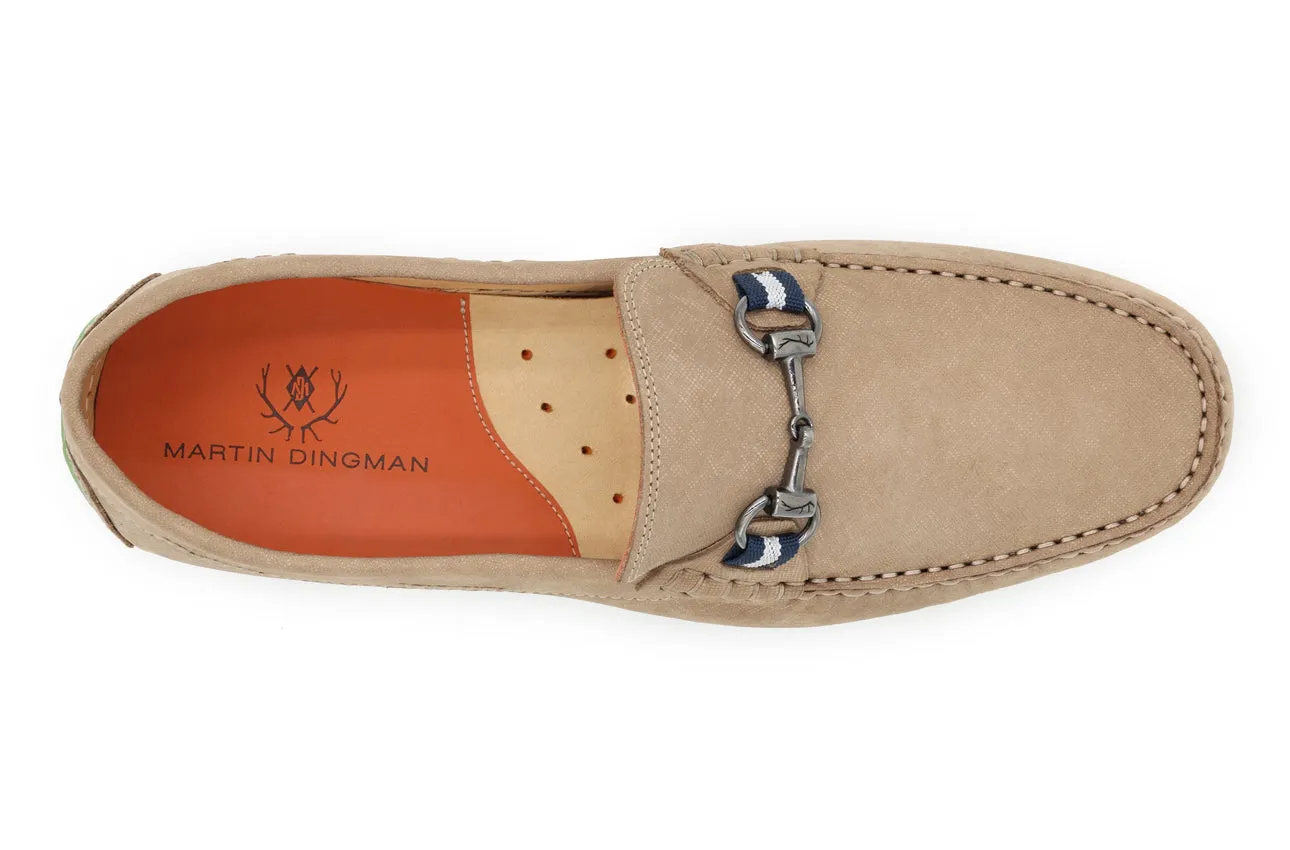 Bermuda Nubuck Horse Bit Loafers in Sand by Martin Dingman