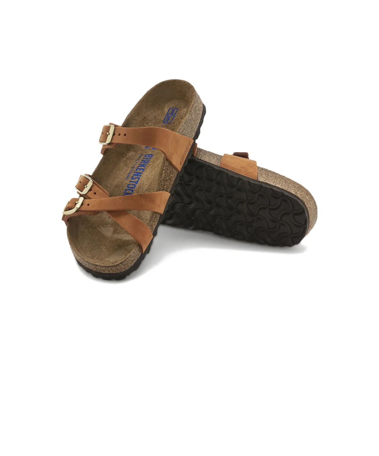 Birkenstock Franca Nubuck Leather Pecan Soft Footbed Sandals