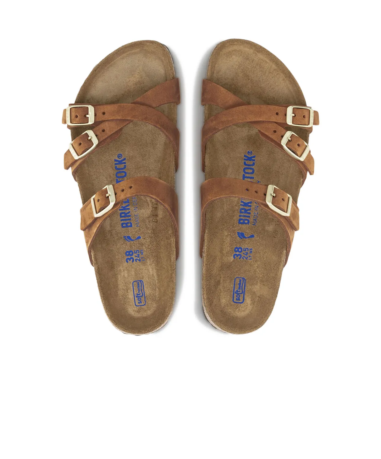 Birkenstock Franca Nubuck Leather Pecan Soft Footbed Sandals