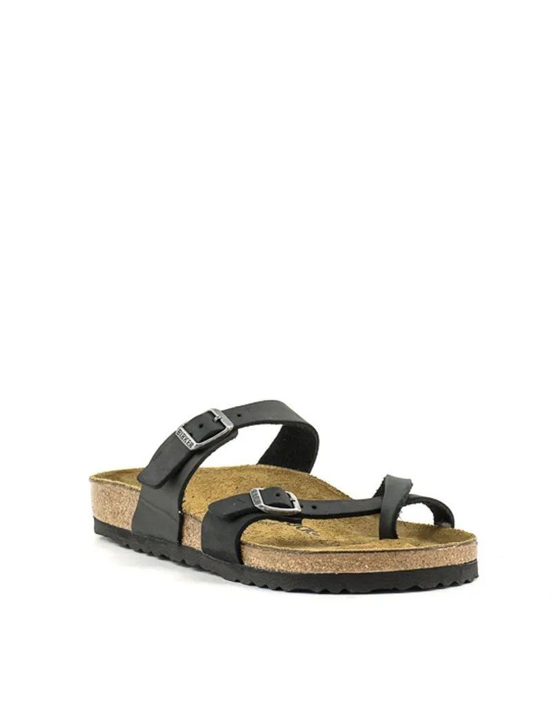 Birkenstock — Mayari Oiled Leather - Black Regular Width