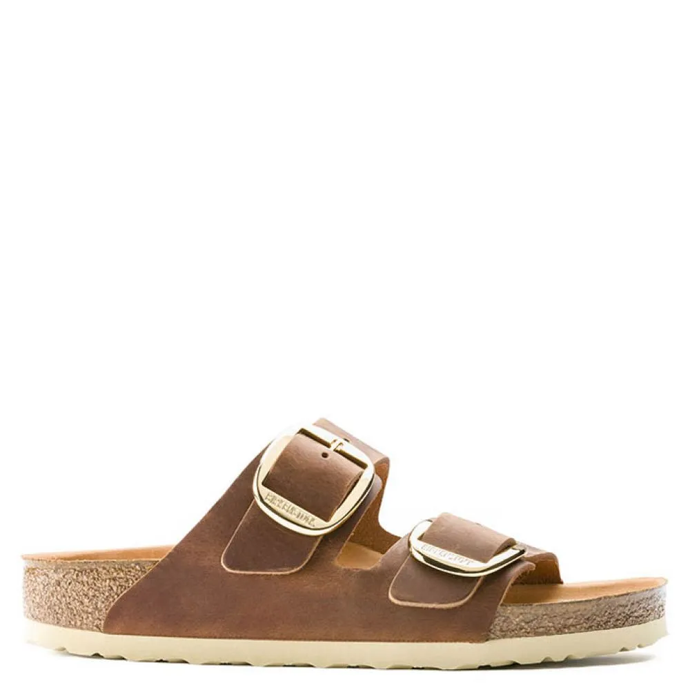 Birkenstock Women's Arizona Big Buckle Oiled Leather in Cognac (Narrow Width)