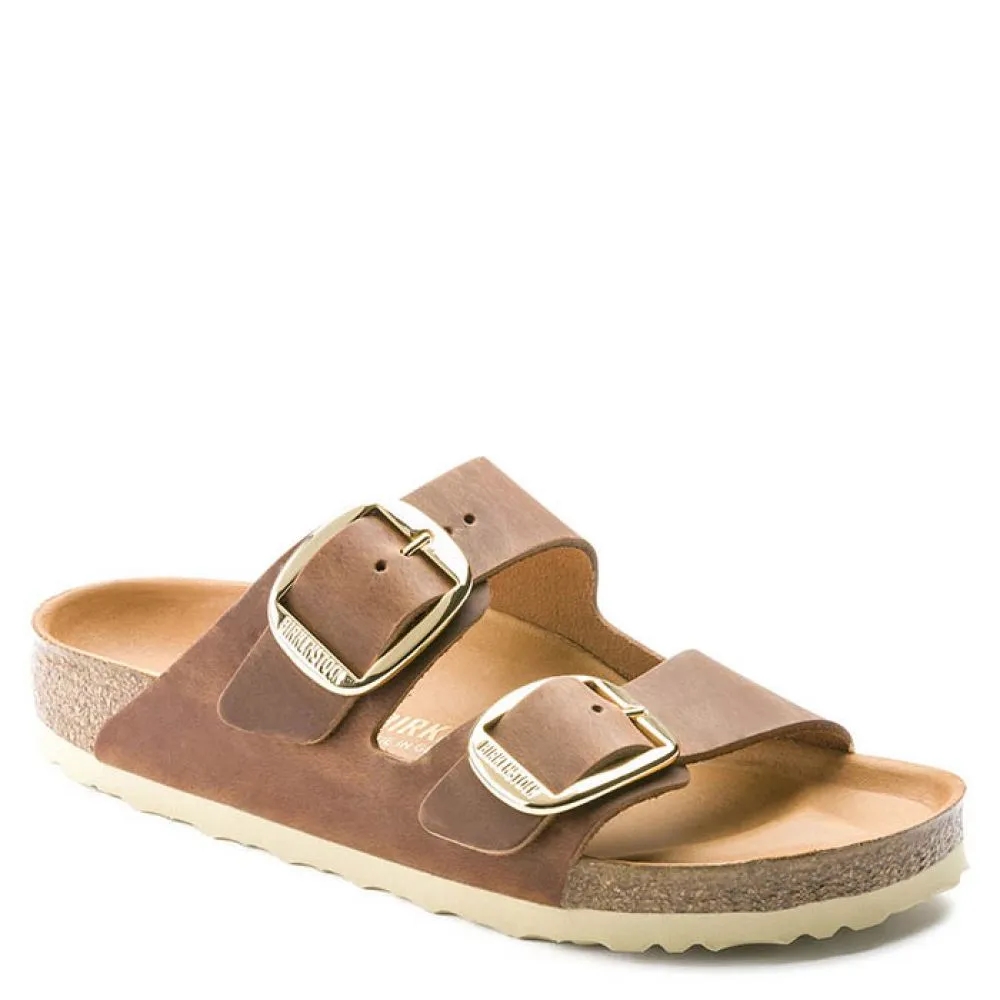 Birkenstock Women's Arizona Big Buckle Oiled Leather in Cognac (Narrow Width)