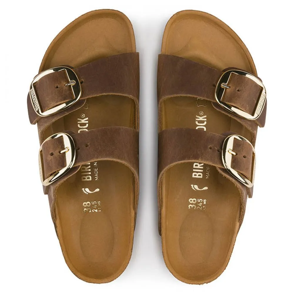 Birkenstock Women's Arizona Big Buckle Oiled Leather in Cognac (Narrow Width)