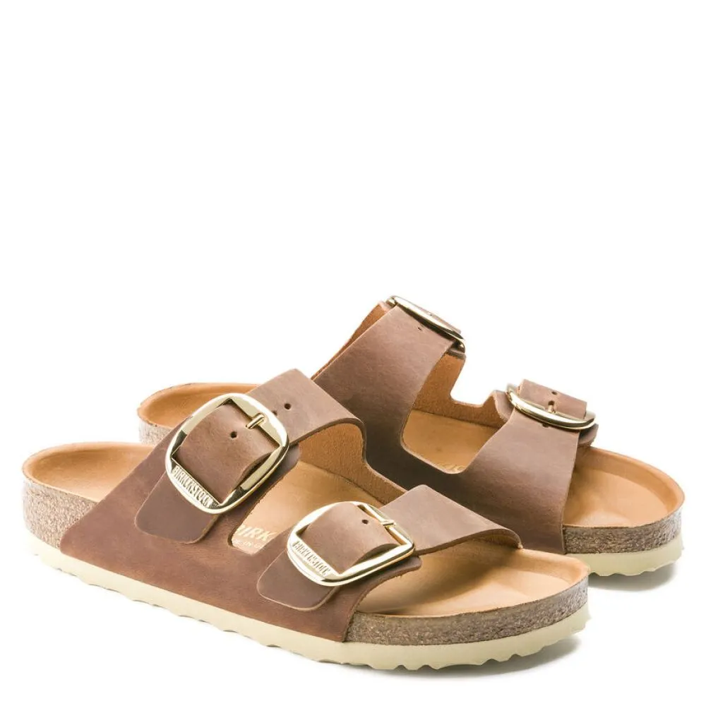 Birkenstock Women's Arizona Big Buckle Oiled Leather in Cognac (Narrow Width)