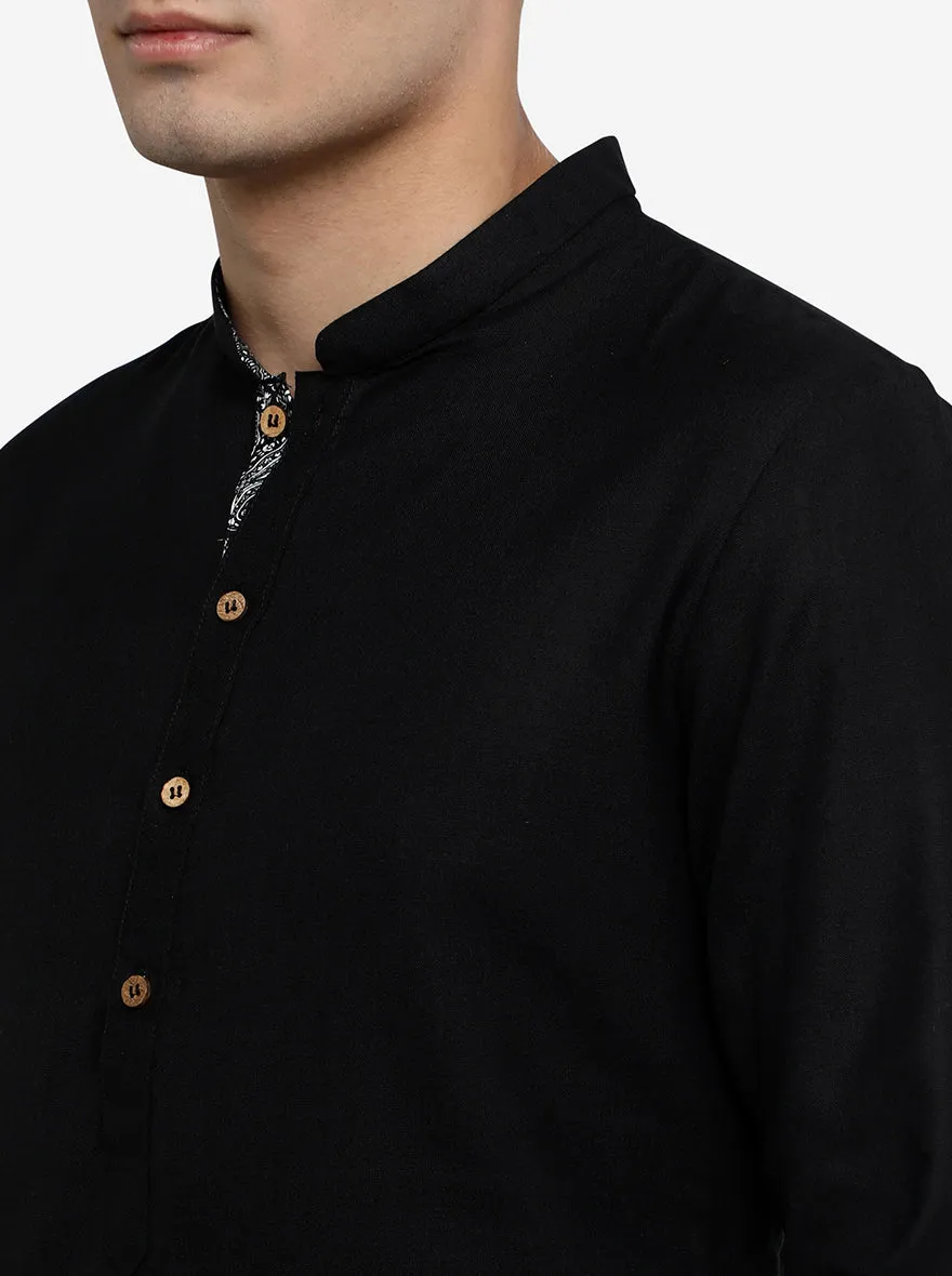 Black Solid Kurta | Azania