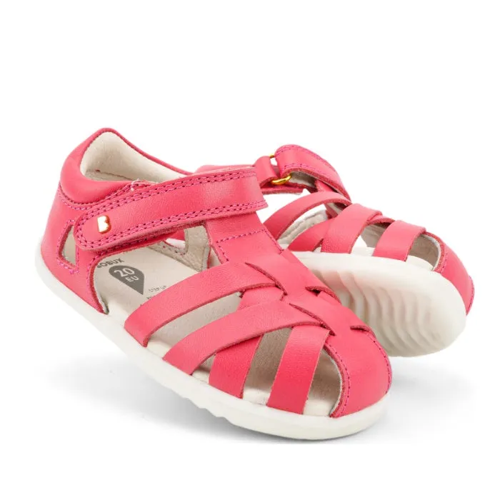 Bobux Step Up Tropicana II Closed Toe Sandal Guava Bright Pink