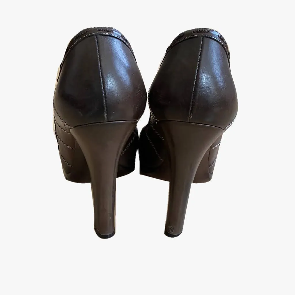 BOTTEGA VENETA Brown Platform Pumps | Size US 7