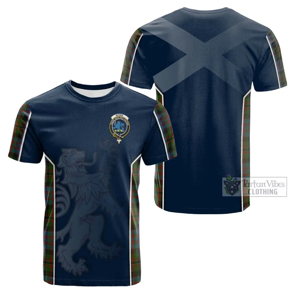 Bowie Tartan Cotton T-shirt with Family Crest and Lion Rampant Vibes Sport Style