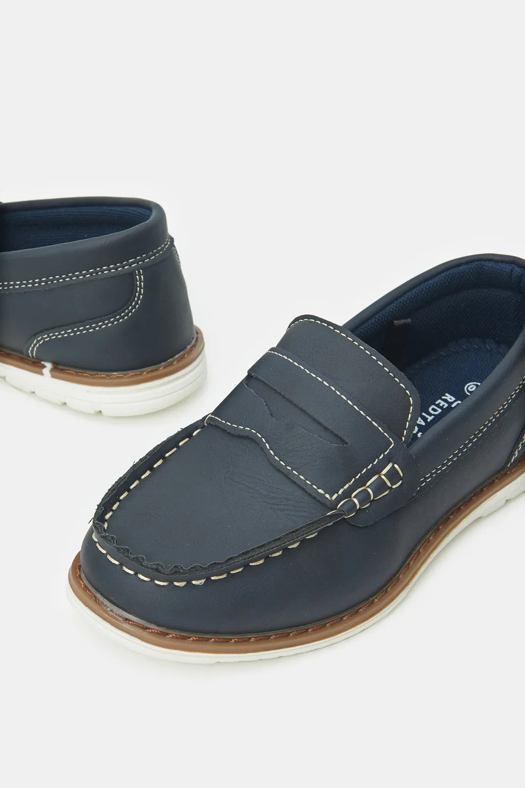 Boys Navy Penny Loafer