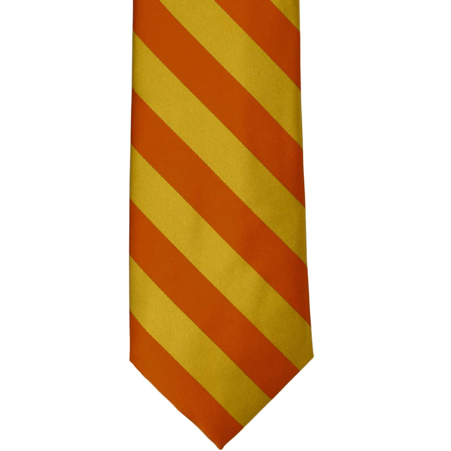 Burnt Orange and Gold Extra Long Striped Tie