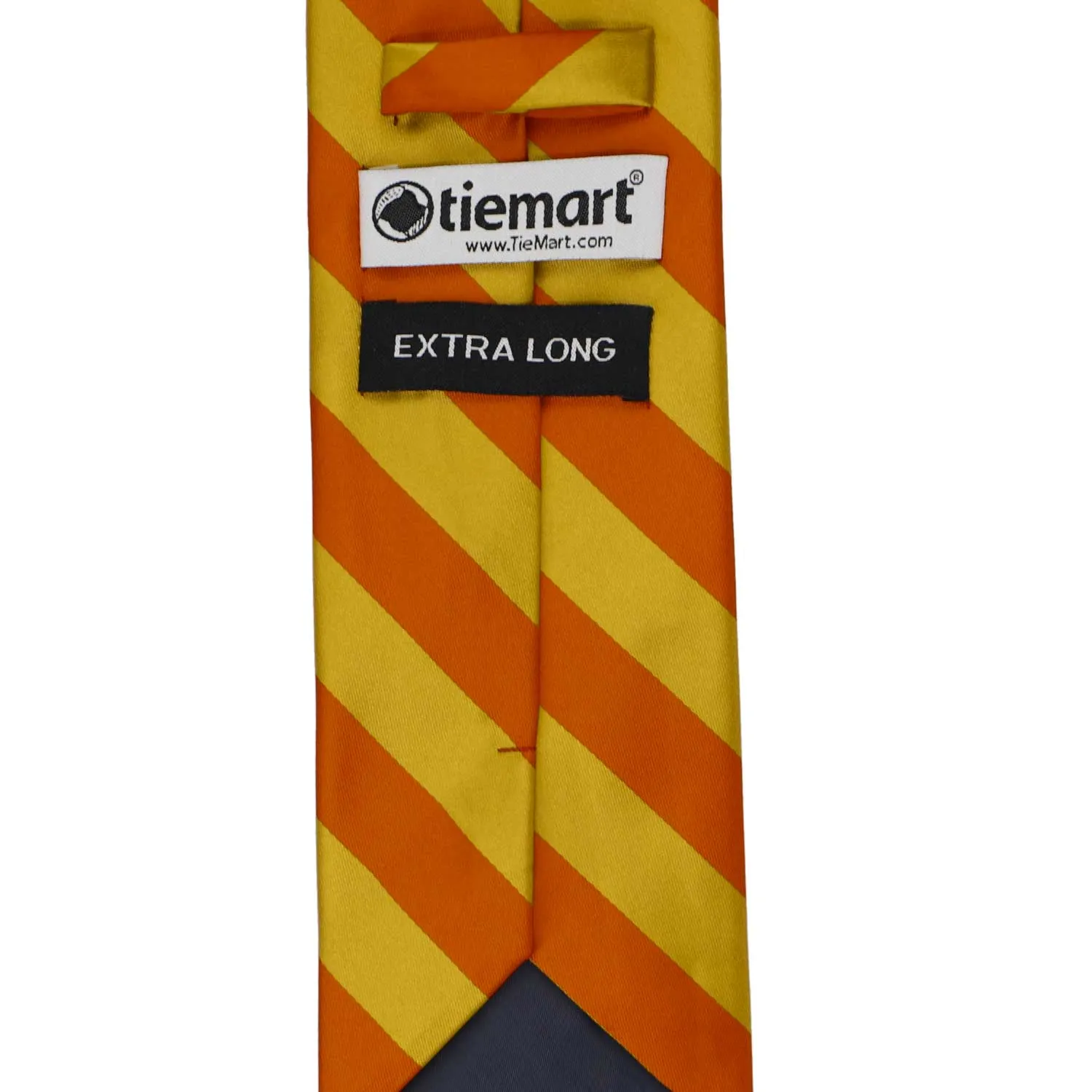 Burnt Orange and Gold Extra Long Striped Tie