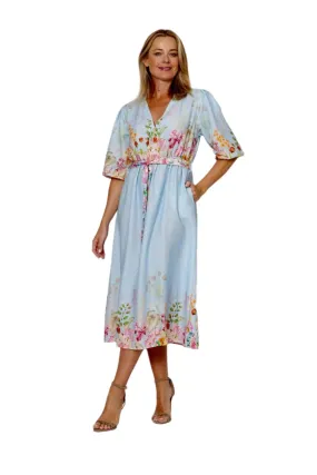 Celeste Linen Dress Blue