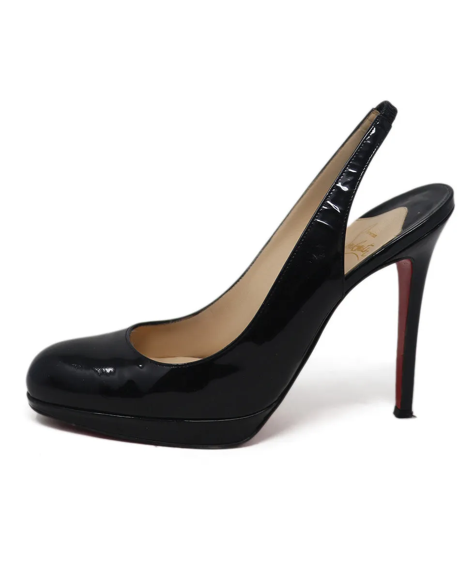 Christian Louboutin Black Patent Leather Heels sz 8.5