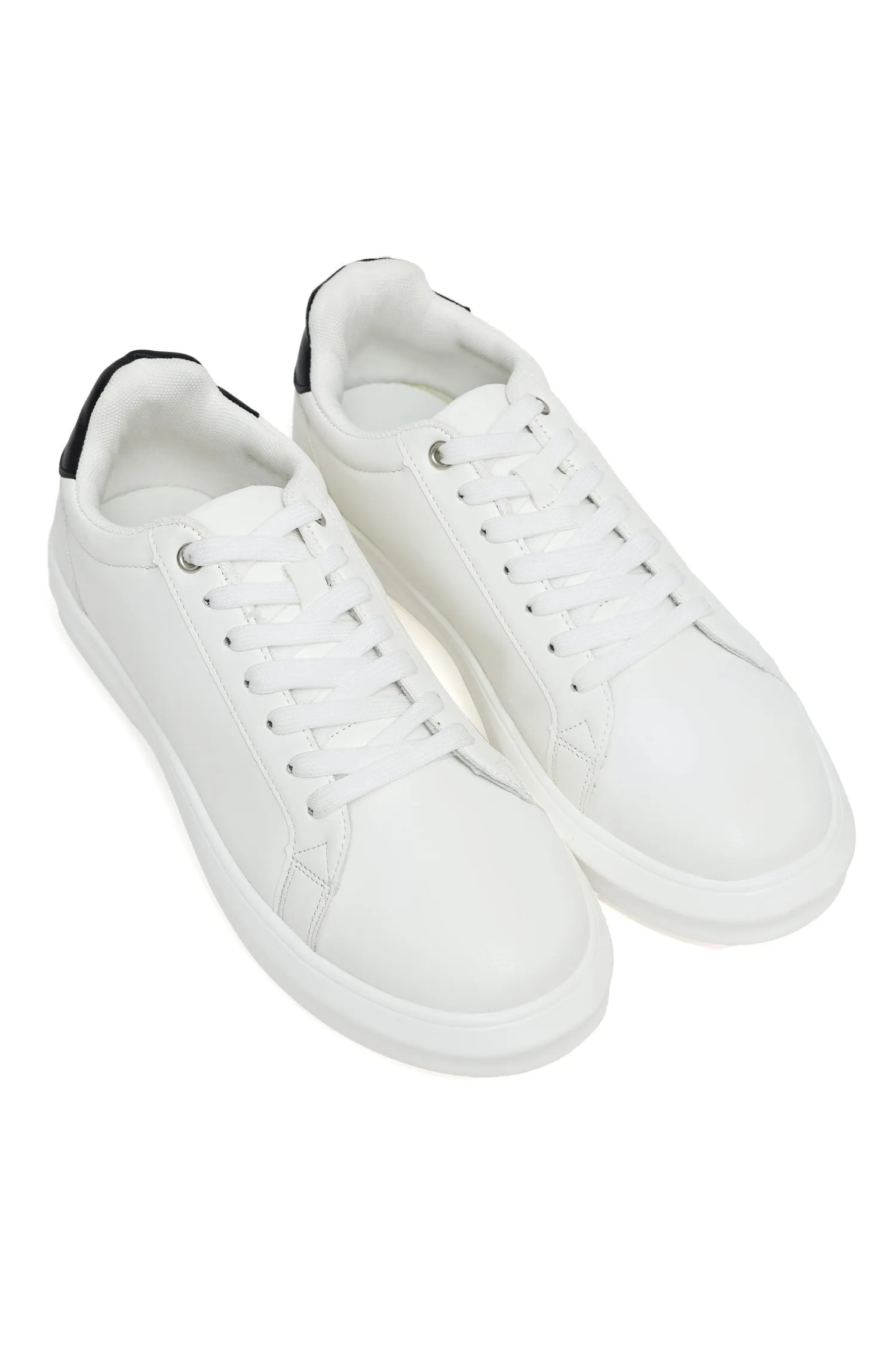 CLASSIC LACE-UP CASUAL SNEAKERS-WHITE